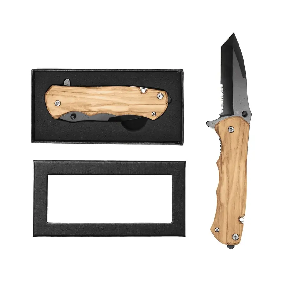Engraved Multi-Tool Pocket Knife in Zebra wood